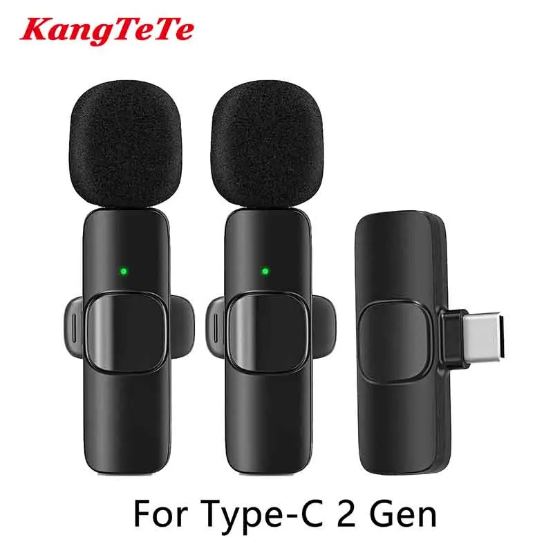 Lavalier Microphone Video Game Audio Room Recording Pickup 2.4G Wireless Mic for iPhone Android iPad Netbook lightning/Type C: green