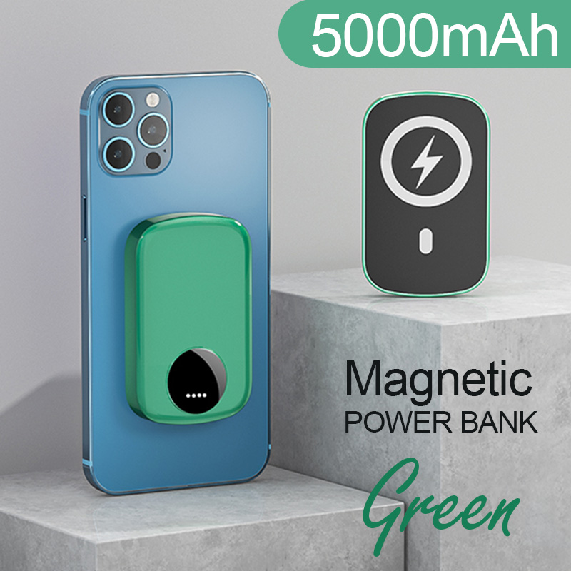 Xiaomi – batterie externe Portable, 10000mah, pour iphone 12 13, chargeur sans fil,: Green-5000mAh