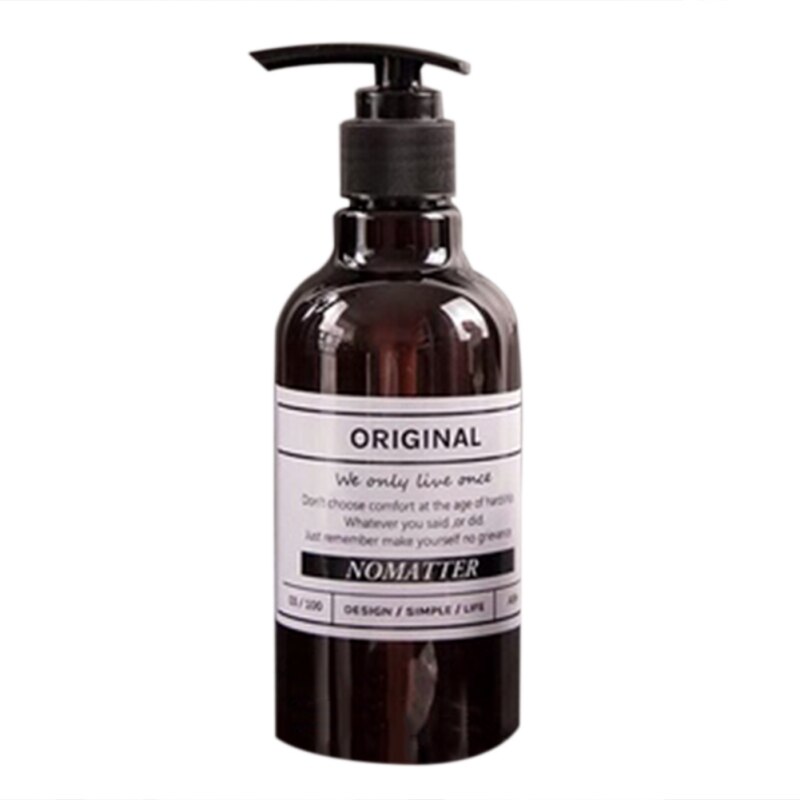 Bouteille de Gel douche rechargeable, Style nordique, 250/500ML, pour shampoing, savon, bouteilles brunes, presse, rangement, maison ou hôtel: A 250ML