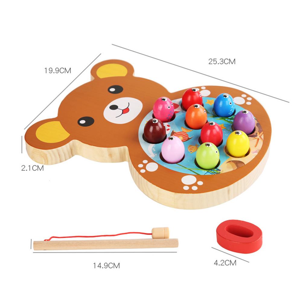 Kids Wooden Three-Dimensional Animal Digital Cognitive Fishing Board