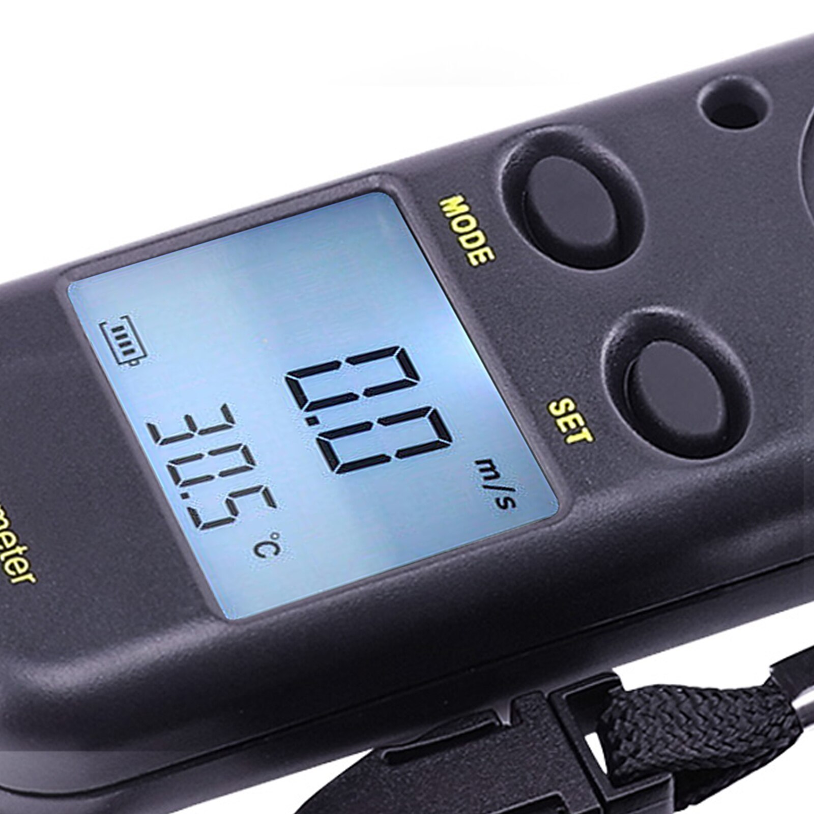 2-in-1 Mini Digital Anemometer Thermometer Air Wind Flow Speed Meter Bar Graph Beaufort Wind Scale Celsius or Fahrenheit