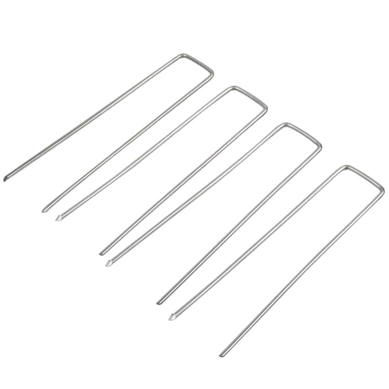 50 Pack Galvanized Landscape Fabric Staples Garden Stakes 6 Inch Heavy Duty Landscape Pins