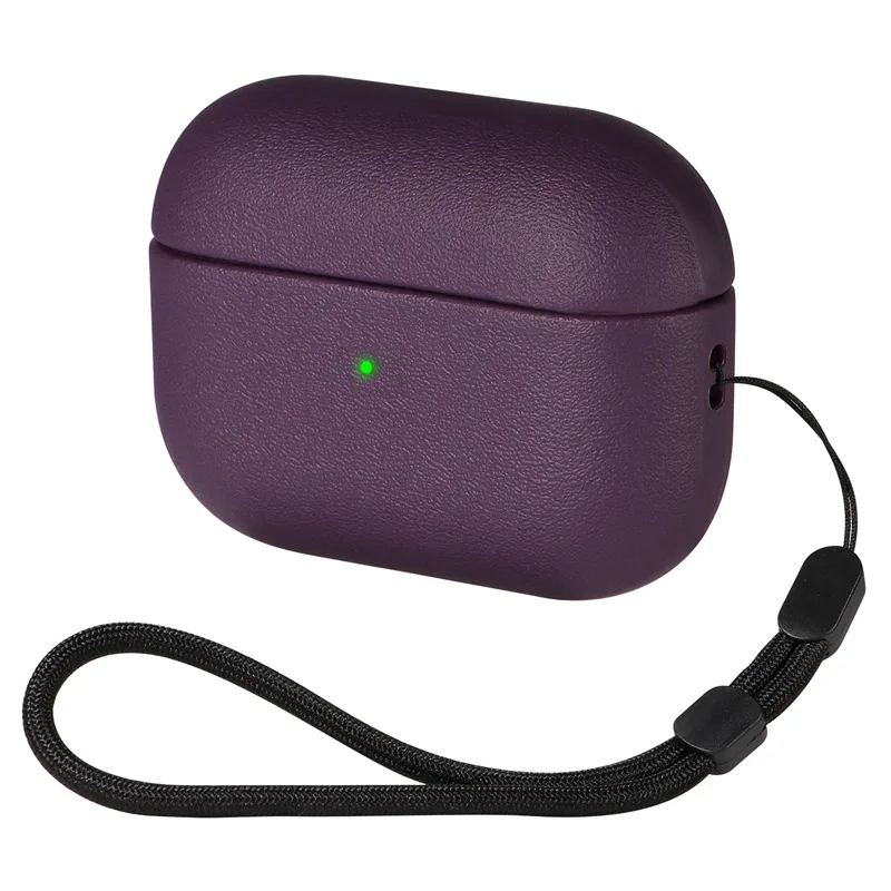 Capa de grão de couro para airpods pro 2 para airpods pro 3 caso airpods 4 3 apple bluetooth fone de ouvido acessórios proteger máquina: M / CORAL