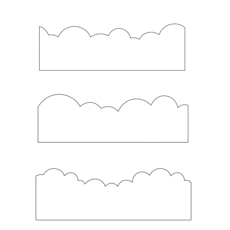 3 teile/satz Wolken Wellen Schablone für DIY Scrapbooking Präge Papier Karte, Der Dekorative Handwerk Kunststoff Zeichnung Blätter Vorlage: Wolken Schablonen einstellen