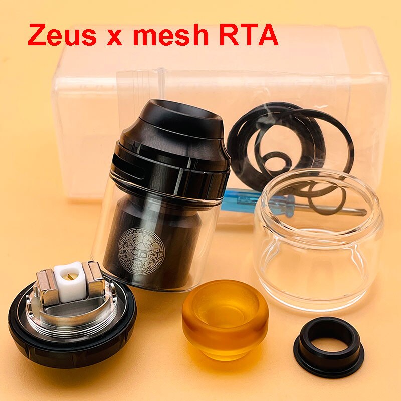 DSXvape zeus x rta zeus x mesh rta atomizer 3.5ml/4.5ml 25mm Ni80 dual coil with mesh deck rebuildable tank vape vaporizer: Mesh-Black