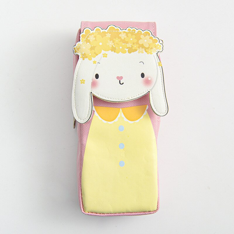 Astuccio per animali Kawaii astuccio per cancelleria in tela astucci per matite per bambini astuccio per penne studente simpatico sacchetto di immagazzinaggio borse per penne grandi: cute sheep