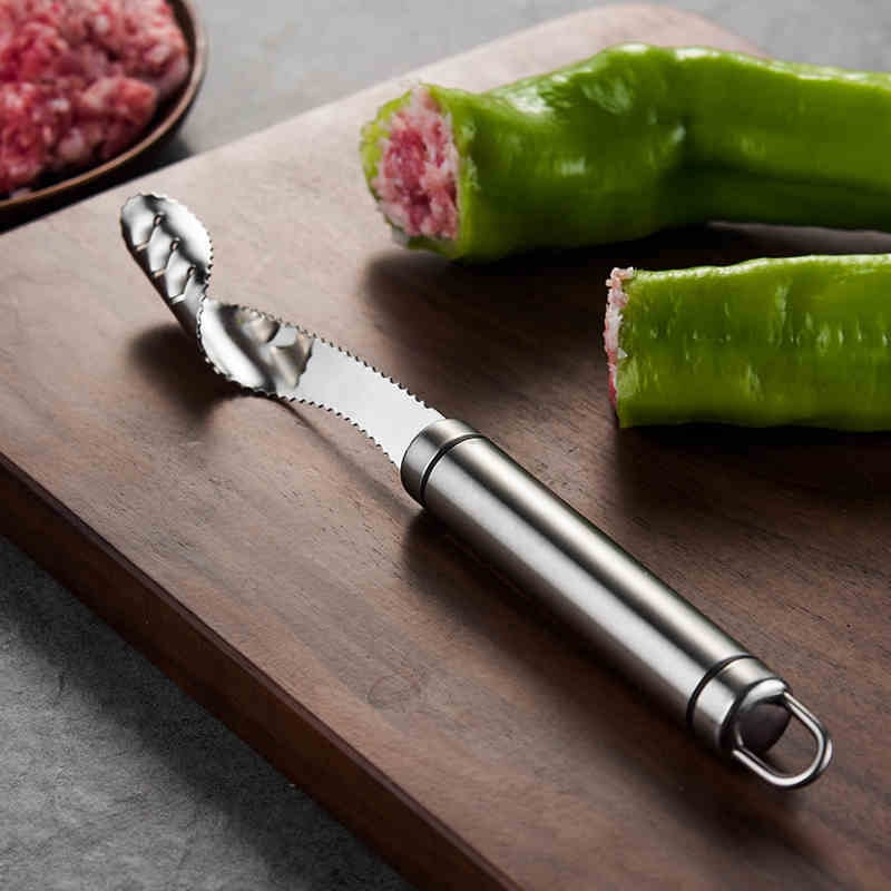 304 Stainless Steel Pepper Corer, Home Kitchen Green Pepper Corer, Stainless Steel Vegetable Corer