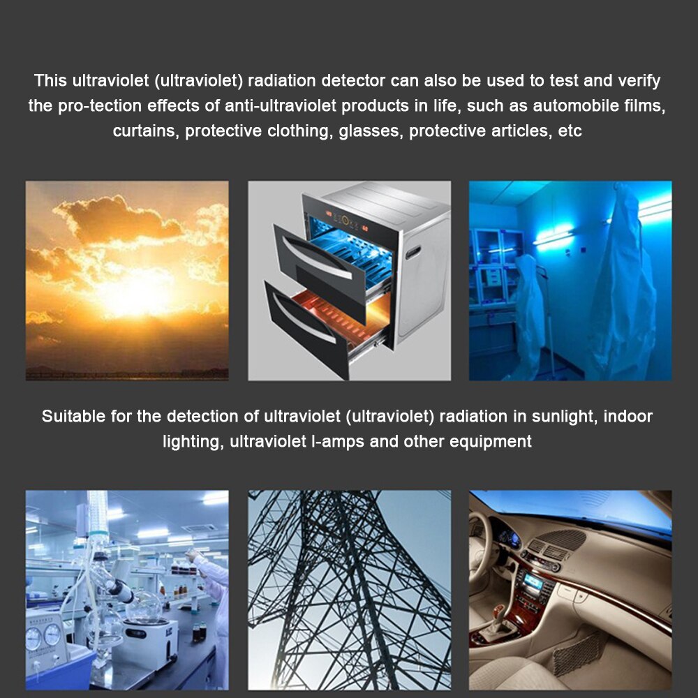 Portable Digital Ultraviolet Radiation Detector Ultraviolet UVI Meter Radiometer Tester Protective Equipment Testing