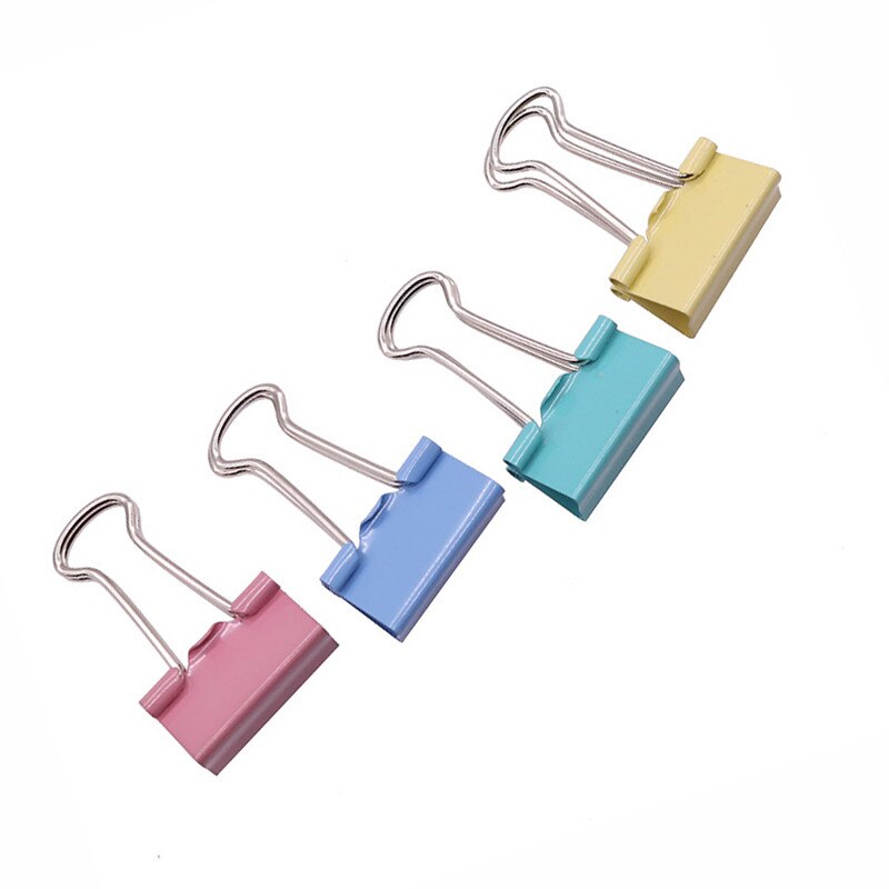 Clip de Metal plegable para sujetar papeles, pinzas de agarre negro para oficina, escuela, papelería, documentos, 10/20 piezas