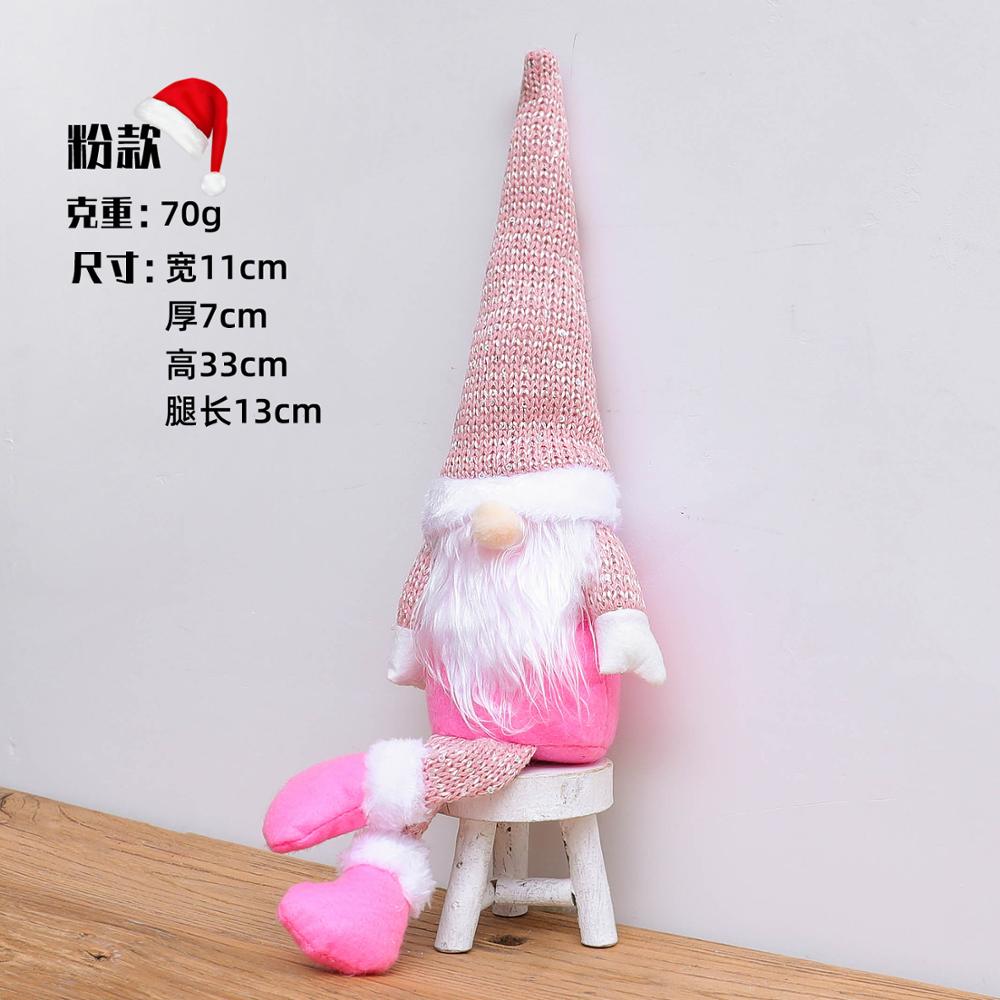 White Gray Christmas Elf Cute Faceless Doll Santa Claus Decor Ornament Xmas Pendants Merry Christms Decor For Home Noel: Deep Sapphire