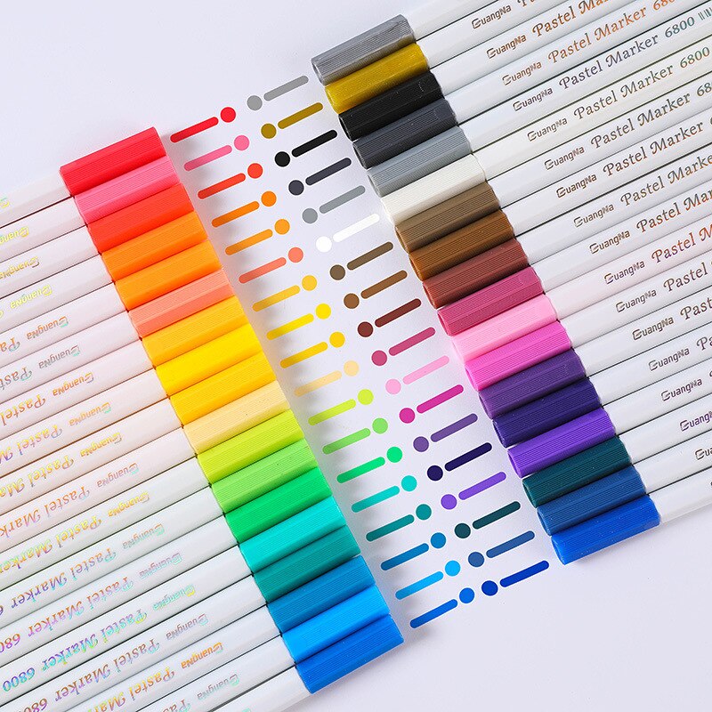Guangna – stylo marqueur de peinture acrylique Pastel, 36 couleurs, pour bricolage, projets d&#39;artisanat Photo, Album Graffiti, ensemble de 12 ou 24 couleurs, séchage rapide, 6800