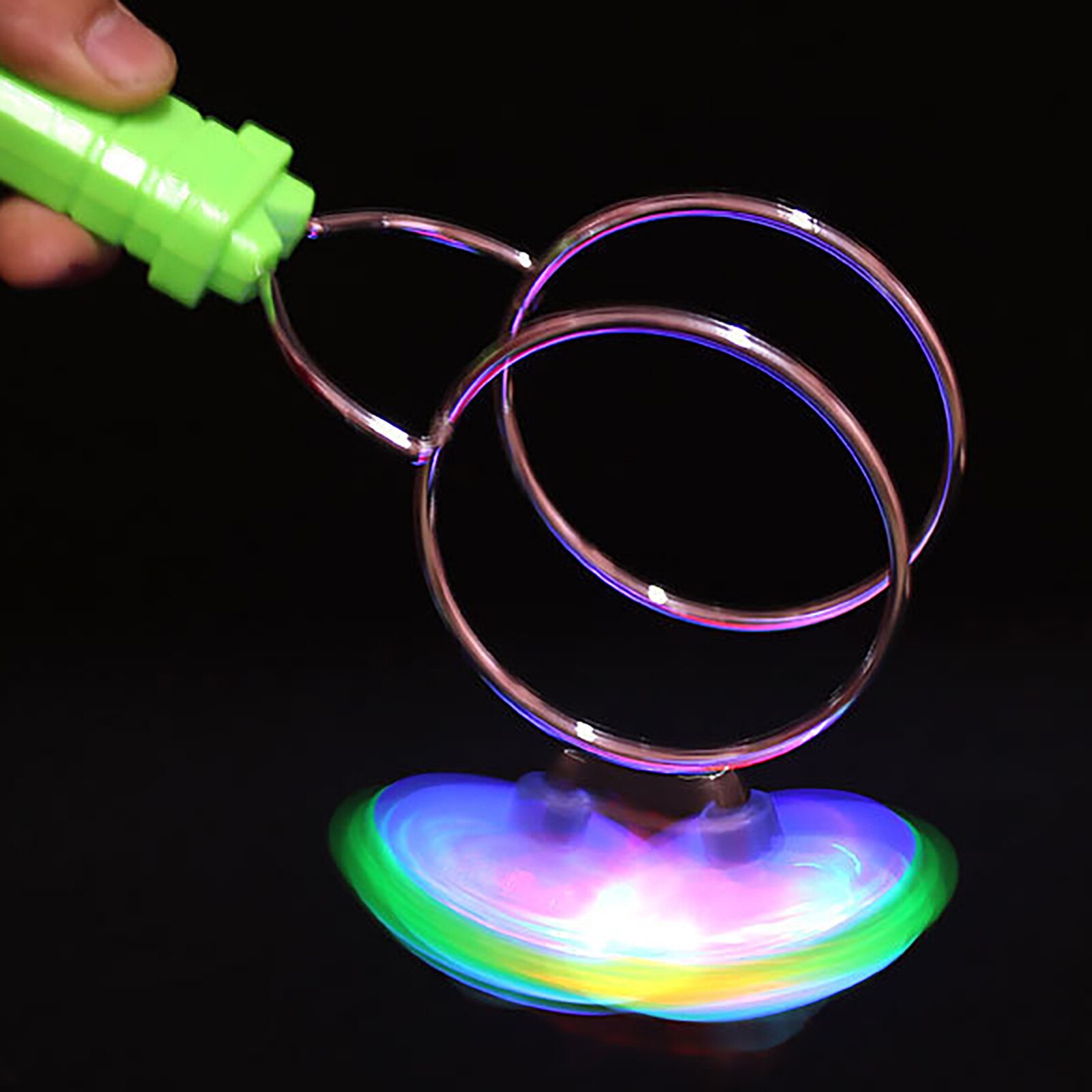 Hand Gebogen Inertiële Rotatie Magic-Vliegende Tol Creatieve Kleurrijke Lichtgevende Magnetische Track Fidget Speelgoed Spinner Voor Kids