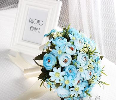 purple light green pink Blue Ivory Yellow wedding flower wedding bouquet: 06