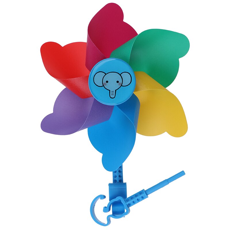 Molinillo de molinete colorido de PVC, juguete impulsado por el viento para bicicleta patinete, para niños y niñas, 1 unidad