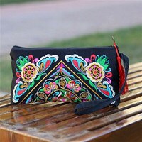 Women Ethnic National Retro Butterfly Flower Bags Handbag Coin Purse Embroidered Lady Clutch Tassel Small Flap: C