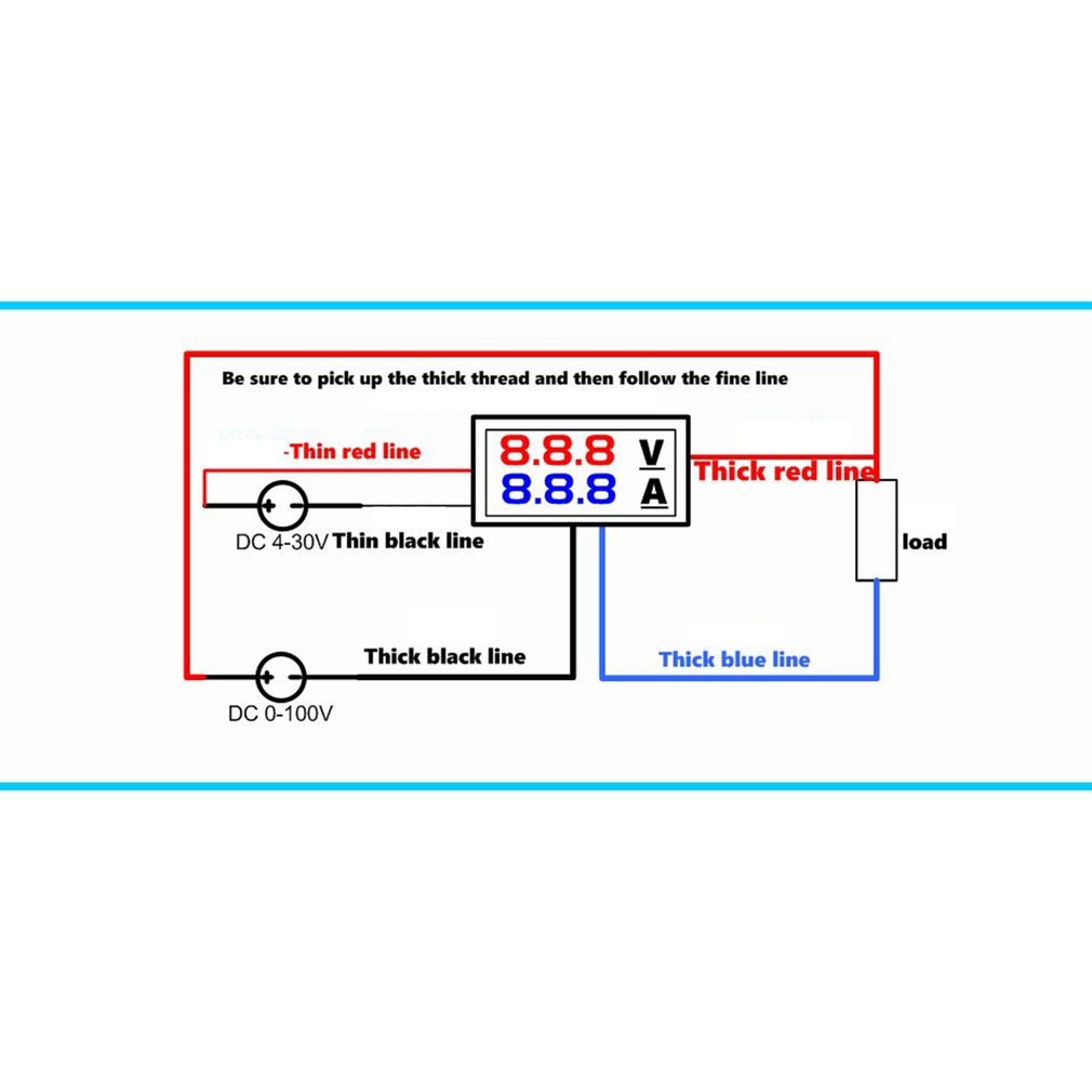 ACEHE DC 100V 10A Voltmeter Ammeter Blue + Red LED Amp Dual Digital Volt Meter Gauge Voltage Current Home Use Tool