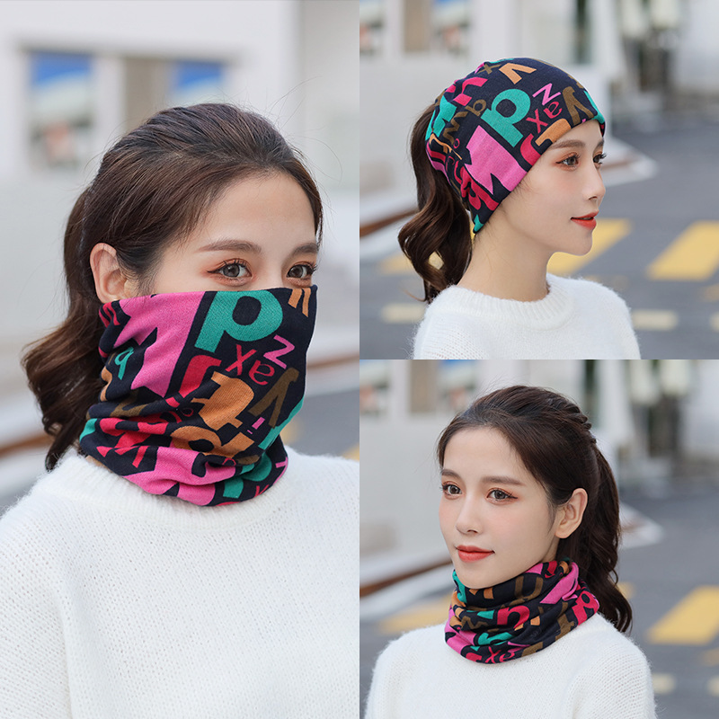 Gorro versátil para esquiar al aire libre, senderismo, pesca, otoño e invierno, bufanda de protección del cuello gruesa y cálida: H