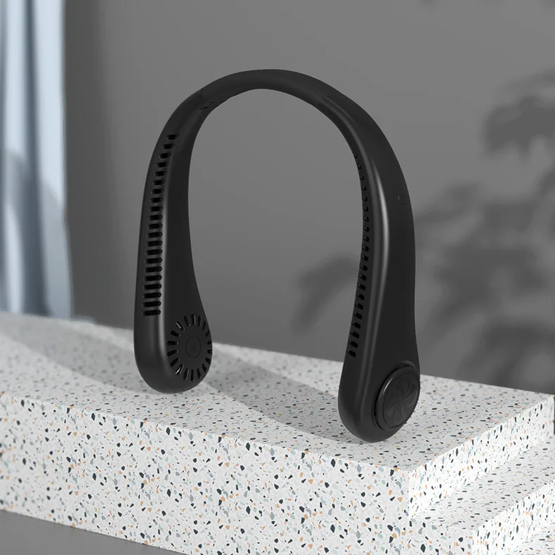 Blattloser Neckholder-Kleinventilator, verstellbarer Wind, Zuhause, Studenten, draussen-Sport, Arbeit, Reisen, tragbarer elektrischer Ventilator, Super Akkulaufzeit: Lila