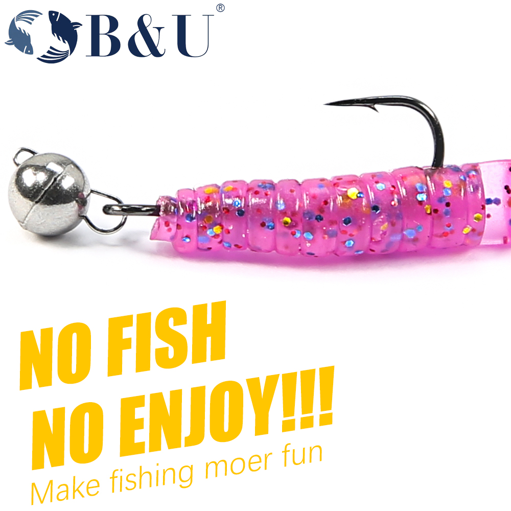 B&U 20pcs Barb Hook Fishing hook big ring Carbon Steel Single Hooks tackle Worm Hooks With big eyes Ring