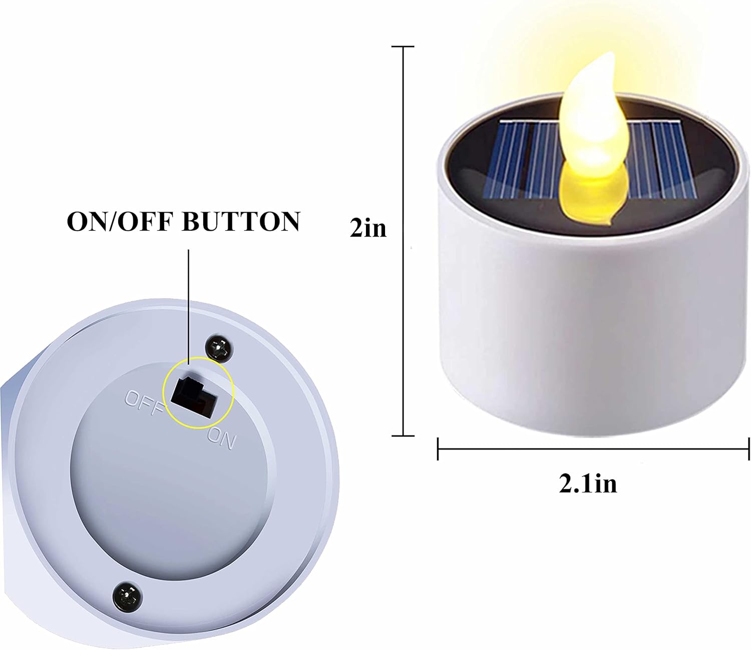 Solar Tea Light LED Candles Outdoor Waterproof Flameless Solar Tea Lights Rechargeable Candles for Party Garden Home Deco