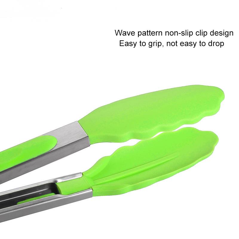 Justdolife-Pinza de cocina de silicona para alimentos utensilios resistentes al calor, pinzas para cocinar, accesorios, utensilios para servir ensalada y barbacoa