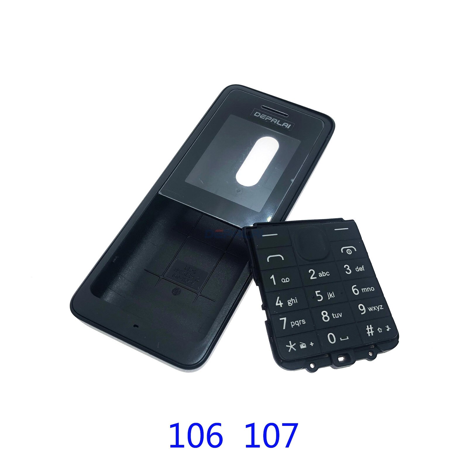 Pour Nokia 106 TA-1114 boîtier complet de téléphone portable face au boîtier batterie porte arrière clavier anglais: 106 107 Black