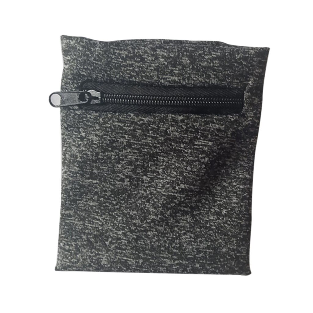 Multifunktionel armbånd lynlås ankel wrap sport håndledsrem pung opbevaring sport mænd kvinder bærbare håndled mini små tasker: Lysegrå