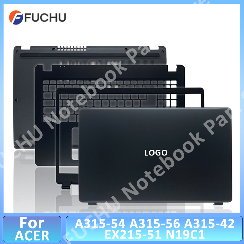 Funda de repuesto para portátil Acer Aspire 3 A315-42 A315-42G A315-54 54K A315-56 N19C1, cubierta trasera LCD, bisagras de bisel frontal, color negro
