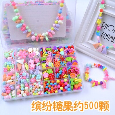 Diy handgemaakte kralen speelgoed met accessoires set kinderen 24 raster meisje sieraden maken speelgoed educatief speelgoed kinderen: J-stijl