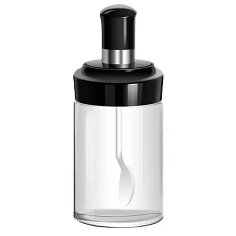 with Spoon Glass Storage Containers Condiment Pot Seasoning Bottles Oil Brush Bottle Spice Jar Leakproof Liquid Container