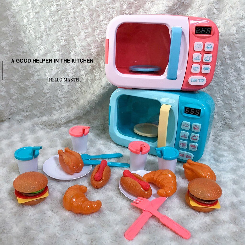 Hiinst Kinderen Magnetron Simulatie Speelgoed Baby Rollenspel Speelgoed Elektrische Huishoudelijke Apparaten Analoge Magnetron Speelgoed Set