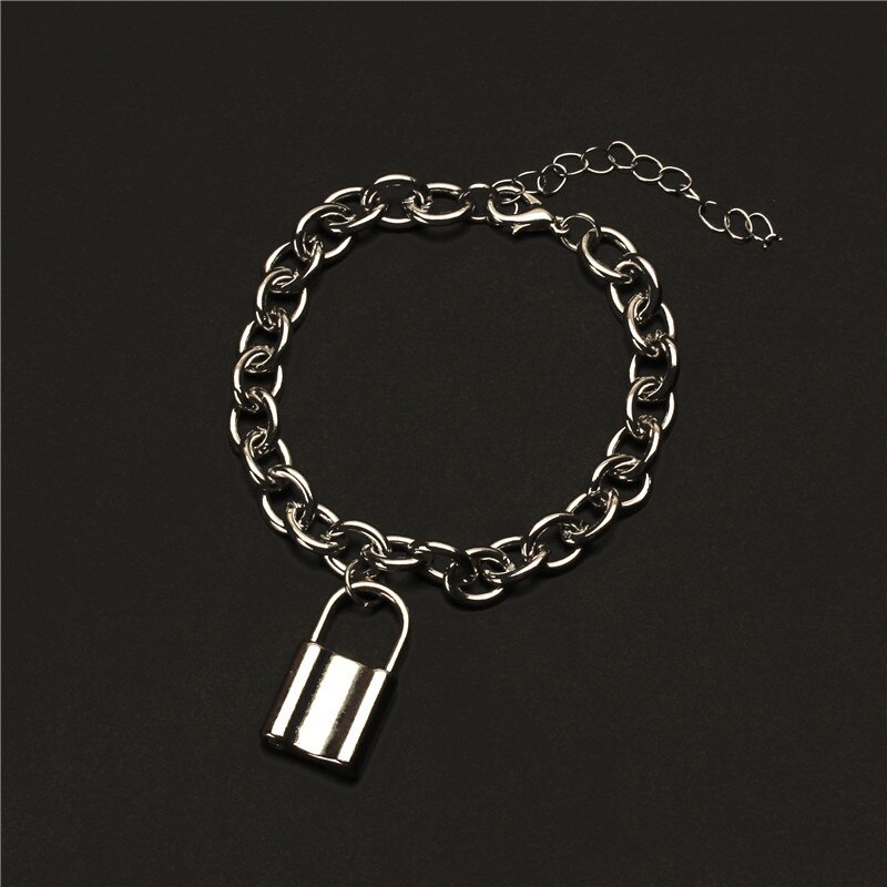 Trendy Cubaanse Ketting Mannen Armband Classic Rvs 5/10 Mm Breedte Ketting Armband Voor Mannen Vrouwen Sieraden: Lock Bracelet