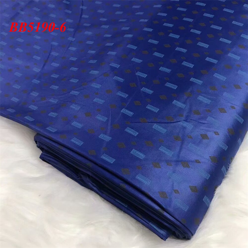 Sort farve afrikansk stil vandtæt mørk bazin herretøj stof 5 yards: 6