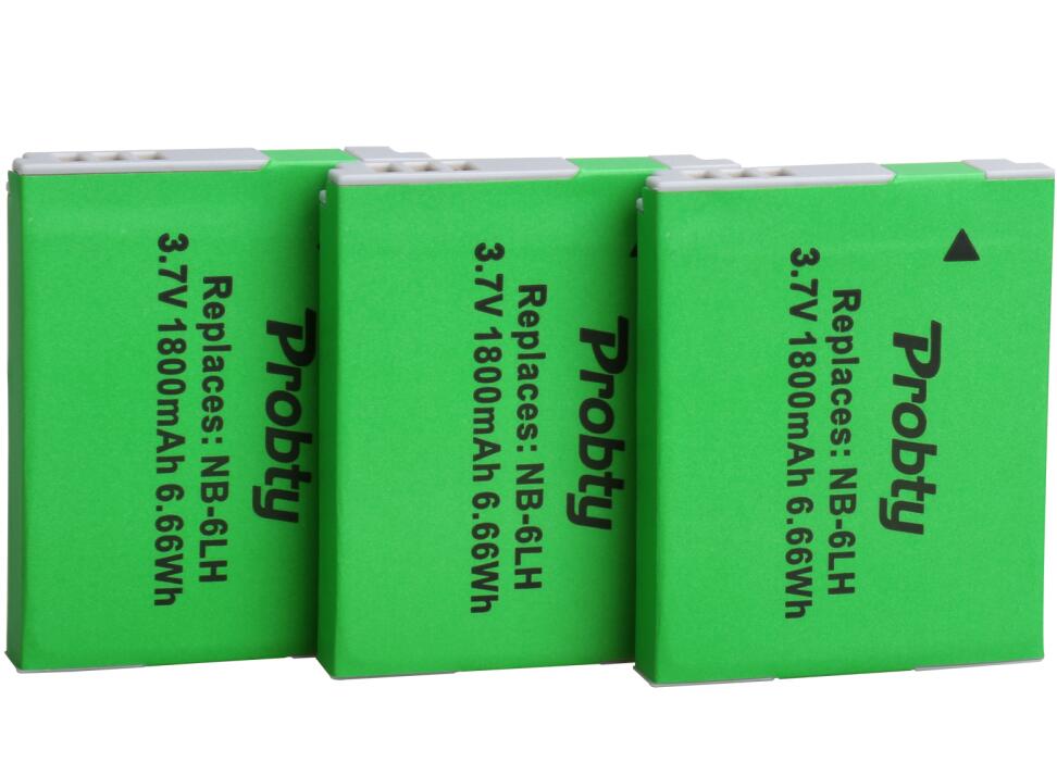 NB-6L 6LH Batterij + lader voor Canon IXUS 85 95 IS SX275 SX280 SX510 D10 S90 SD3500 IS SD3500IS SD3500 IS SD3500IS: 3 battery