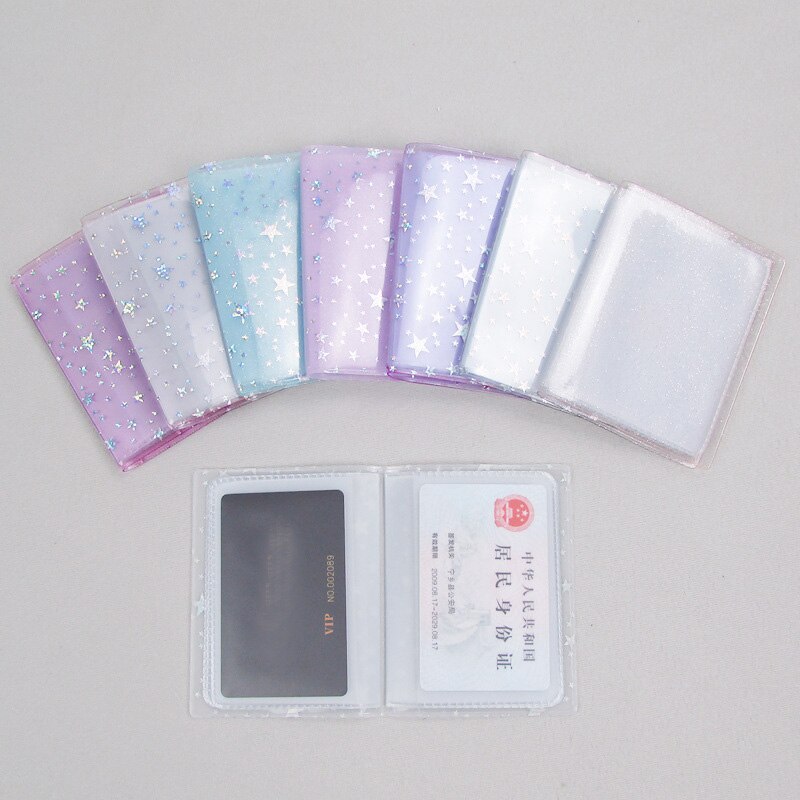 Porte-cartes en PVC Transparent, 10 pièces, porte-cartes de visite pour femmes et filles, sac de carte de crédit, porte-cartes d&#39;identité, portefeuille