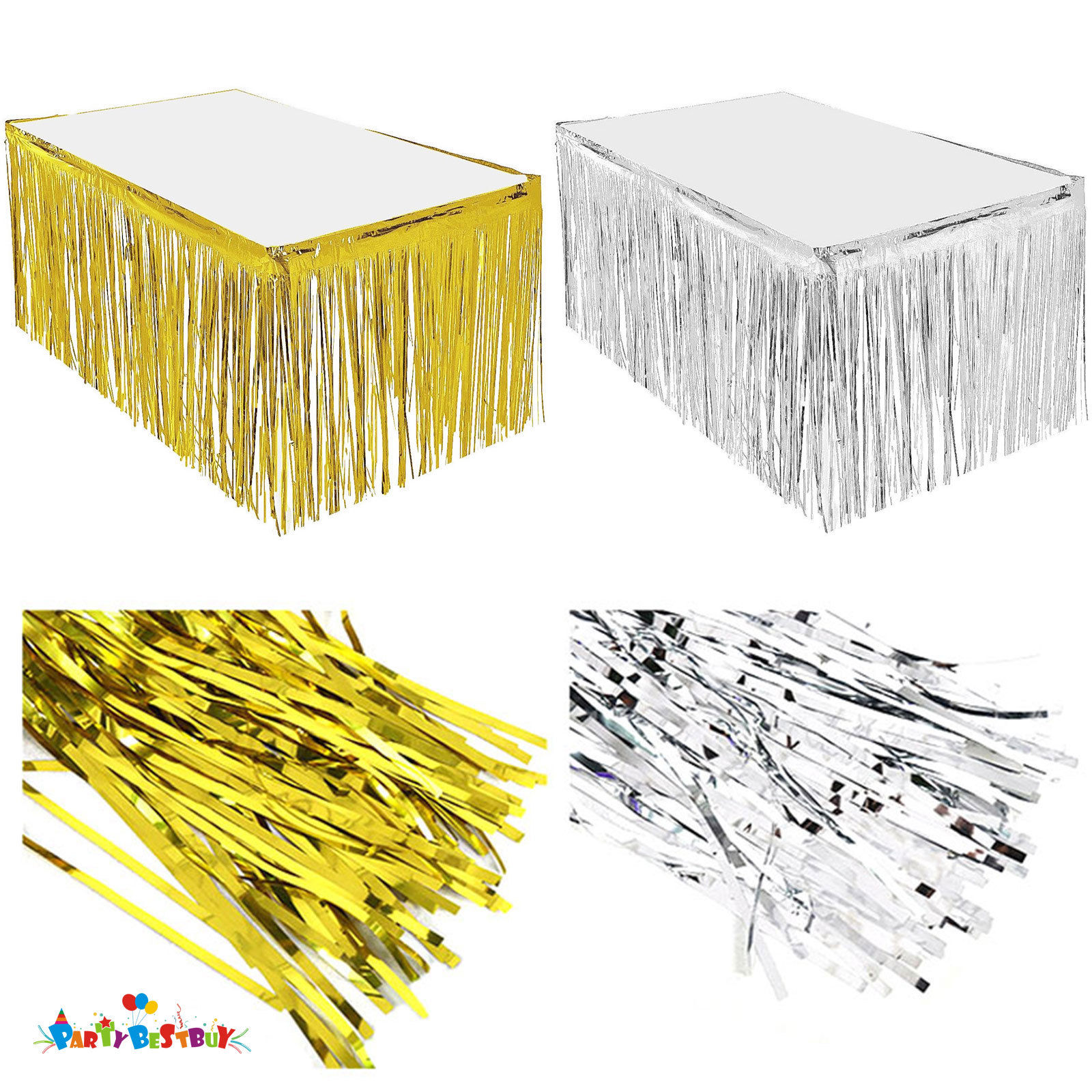 Polterabend baggrund gardiner glitter guld tinsel frynser folie gardin fødselsdag bryllup dekoration voksen jubilæum indretning