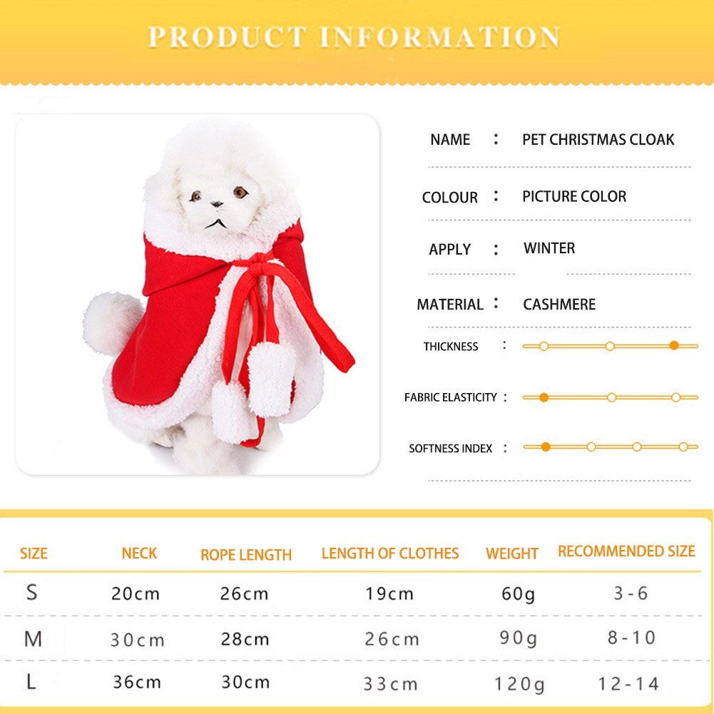 Traje con gorro de Papá Noel para cachorro y gato, capa para disfraz de Mascota, ropa de Navidad, vestido de divertido para gato, traje de Navidad