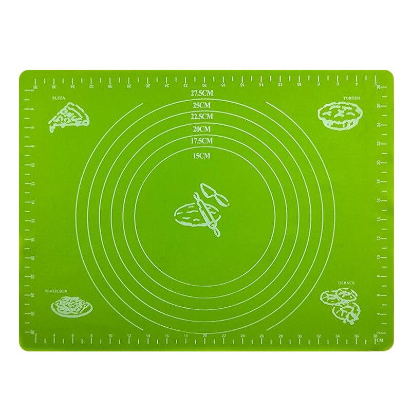 Silicagel Gebak Bakken Rolling Cut Mat Clay Fondant Ice Cake Deeg Pad Bakken Gebak Rolling Mat Bakvormen Liner Keuken tool: 03 Green