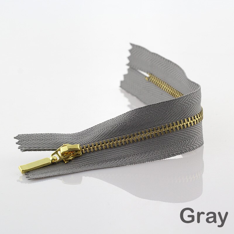 3Pcs 3 #15Cm Metalen Rits Messing Close-End Auto Lock Kleding Voor Naaien Ritsen: Gray
