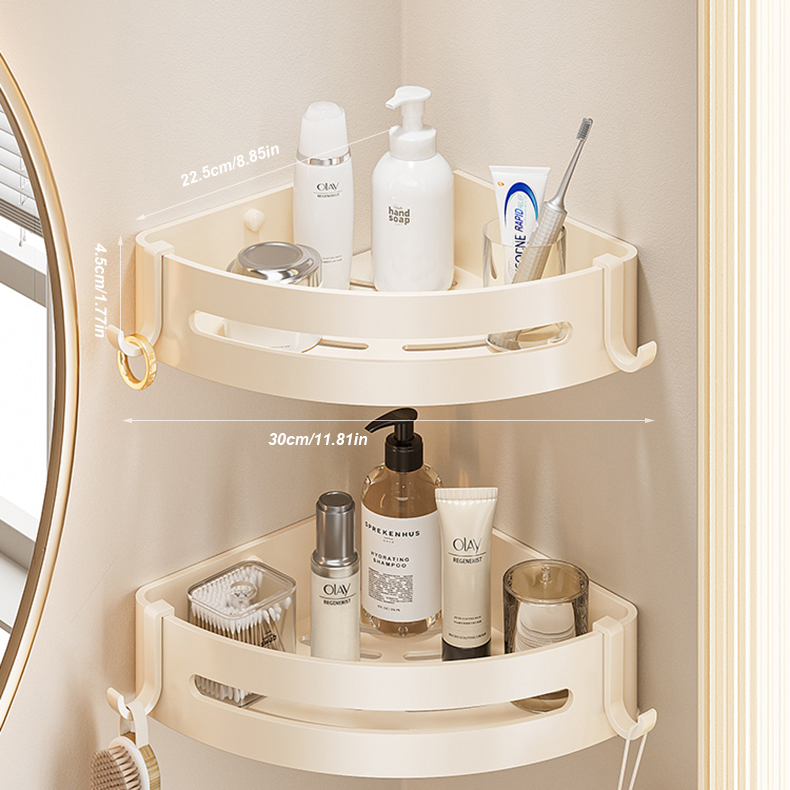 Wandgemonteerd shampoorek, doucheplank, organizer, opbergrek, 1/2/3-- laags shampoorek voor de badkamer.: Geel