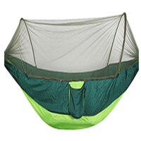 MYJ Portable Outdoor Camping Hammock Automatic Quick Opening Mosquito Free Hammock Fabric Hanging Bed Hunting Swing Pop-up tent: Light Green Dark