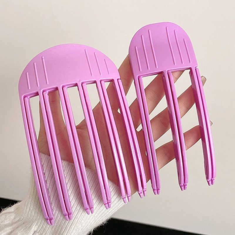 Women Fluffy Hair Roots Clips Comb Hairs Top Styling Curling Barrel Portable Korean Lazy Hairs Clip Volume Wind Sculpting Comb: Clear
