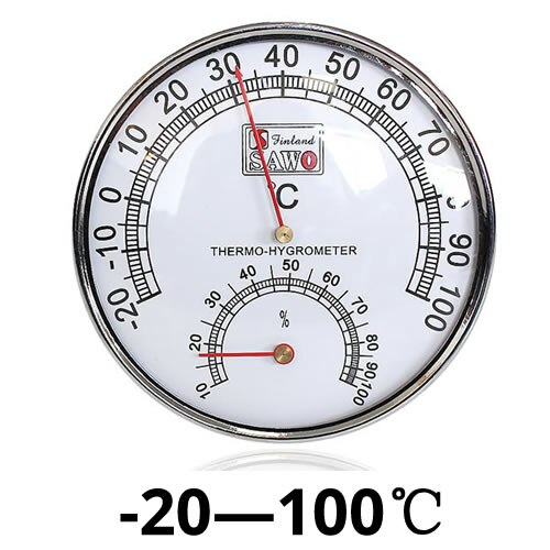 Rustfrit stål sag damp sauna termometer hygrometer i rummet tilbehør: 01
