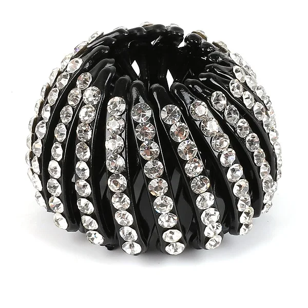 Frauen Haar Clips Kristall Vogel Nest Haar Klaue Brötchen-hersteller Hairgrip Haarnadeln Mädchen Pferdeschwanz-Halfter Klemmen Headwear Haar Zubehör: Burgunderrot