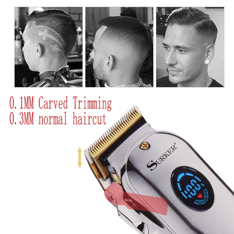 Surker sk -807b elektrisk klipper oliehovedklipper in-line højeffekt mute hårklipper mænds hårskæresæt
