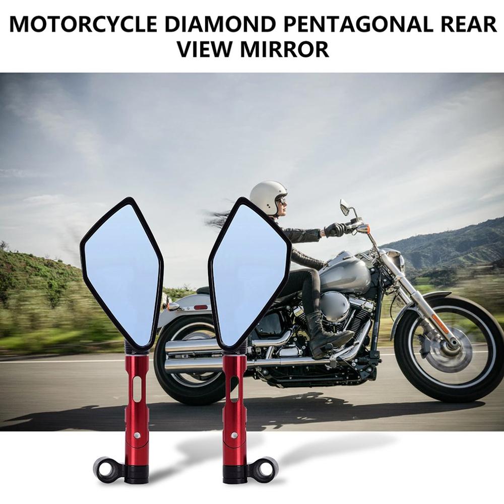 Accesorios universales para motocicleta, espejo retrovisor Universal reflectante en aleación de aluminio con diamante y Pentagonal, Cnc