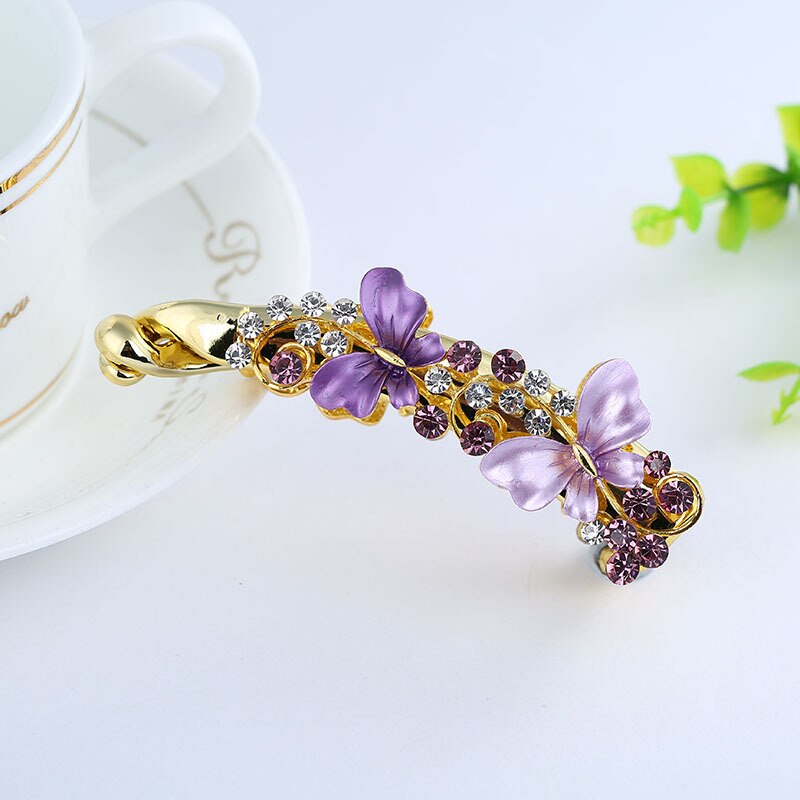 Nowe akcesoria Crystal Barrette Rhinestone spinka do włosów spinka do włosów spinka w kształcie Banana spinki do włosów dla kobiet akcesoria do włosów Hairgrip: C
