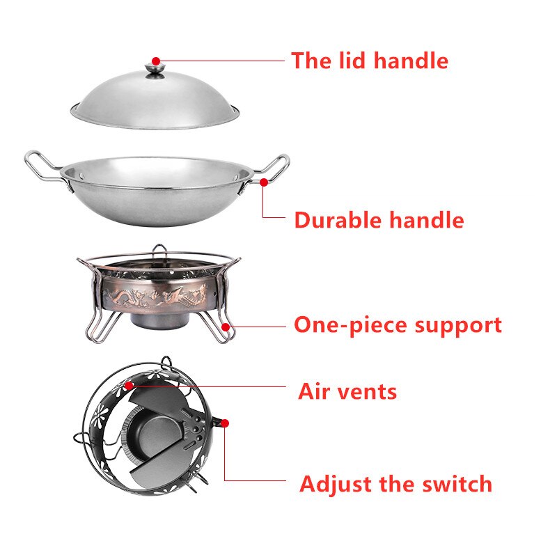 Outdoor lamp solid liquid restaurant tableware stainless steel portable furnace hotpot pots cooking Alcohol stove small pot