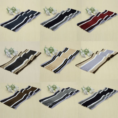 Classic Men Winter Warm Cashmere Feel Long Scarf Faux Wool Soft Wrap Shawl