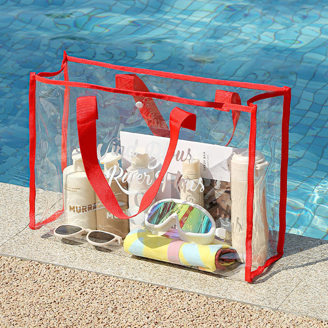 Pvc Beauty Make-Up Tas Handtas Opbergtas Waszak Zwemtas Transparant Waterdicht Dames Zakenreis Toiletrie Organizer: Rood
